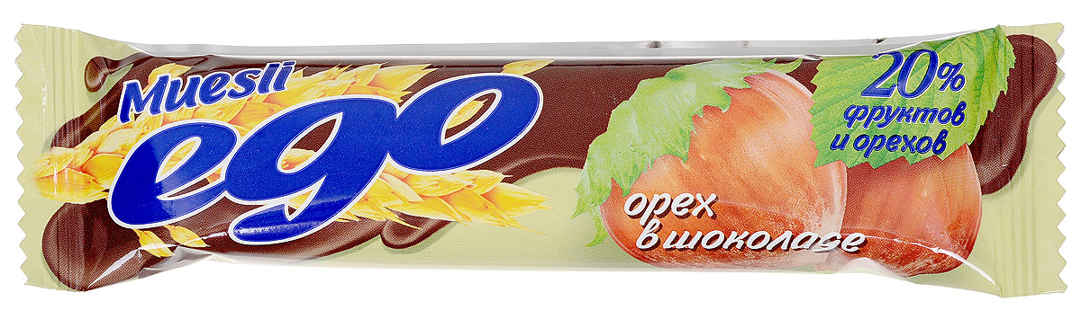 Ego Батончик мюсли со вкусом Орех в шоколаде, 25 г батончики спортивные диадар батончик мюсли ego орех в шоколаде 35шт 25 гр
