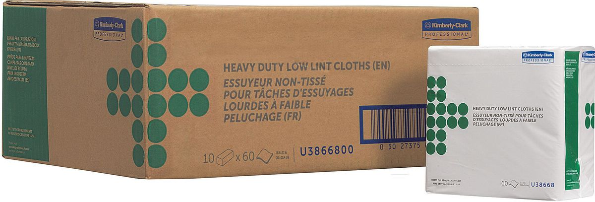 Салфетка Kimberly-Clark Professional, 10 упаковок х 60 шт. 3866898299571 Салфетка Kimberly-Clark Professional, 10 упаковок х 60 шт. 3866898299571Протирочный материал Kimberly-Clark Professional выполнен в виде салфеток и предназначен специально для аэрокосмической отрасли, а также рекомендован к использованию в таких отраслях как металлургическая, нефтеперерабатывающая, газовая промышленность и автомобилестроение. Продукция соответствует требованиям авиапроизводителей Boeing и Airbus, нормам AMS 3819C и BMS 15-5F. Салфетки могут быть использованы в системах для влажной уборки Kimberly-Clark 7969. В наборе: 10 упаковок по 60 салфеток.