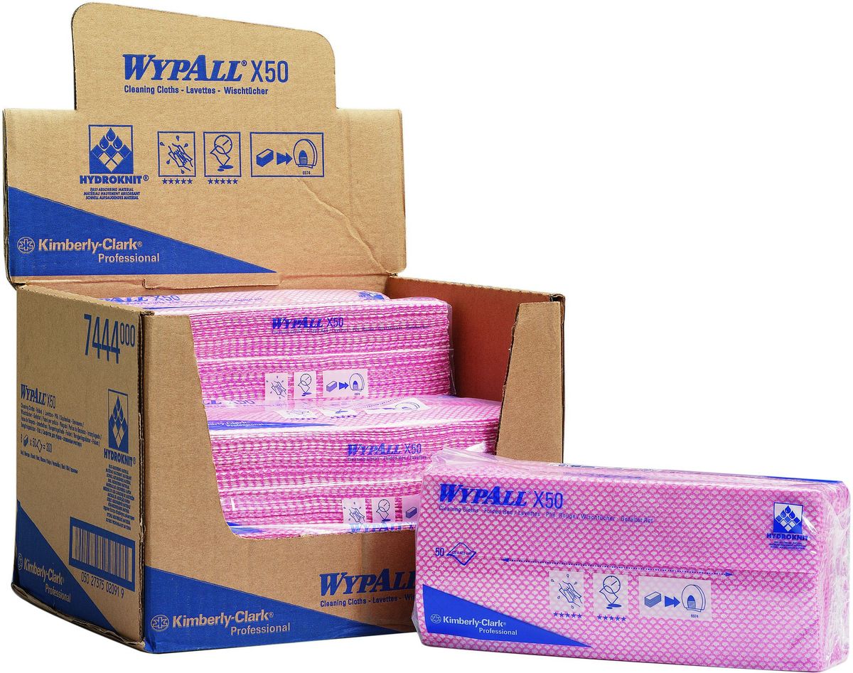 Салфетки для уборки Wypall Х50, цвет: розовый, белый, 50 шт787502 Салфетки для уборки Wypall Х50, цвет: розовый, белый, 50 шт787502Салфетки Wypall Х50, выполненные из целлюлозы и синтетики, предназначены для многоразового использования, изготовленные по технологии HYDROKNIT®. Изделия обладают отличной впитывающей способностью, долговечностью и прочностью, как в сухом, так и во влажном состоянии. Салфетки Wypall Х50 - идеальное решение для гигиеничной уборки в туалетных комнатах, клинических помещениях и палатах пациентов, на кухнях и участках приготовления пищи. Салфетки допускают стирку и повторное использование, что уменьшает объем отходов и сокращает эксплуатационные затраты.Количество салфеток в 1 упаковке: 50 шт.
