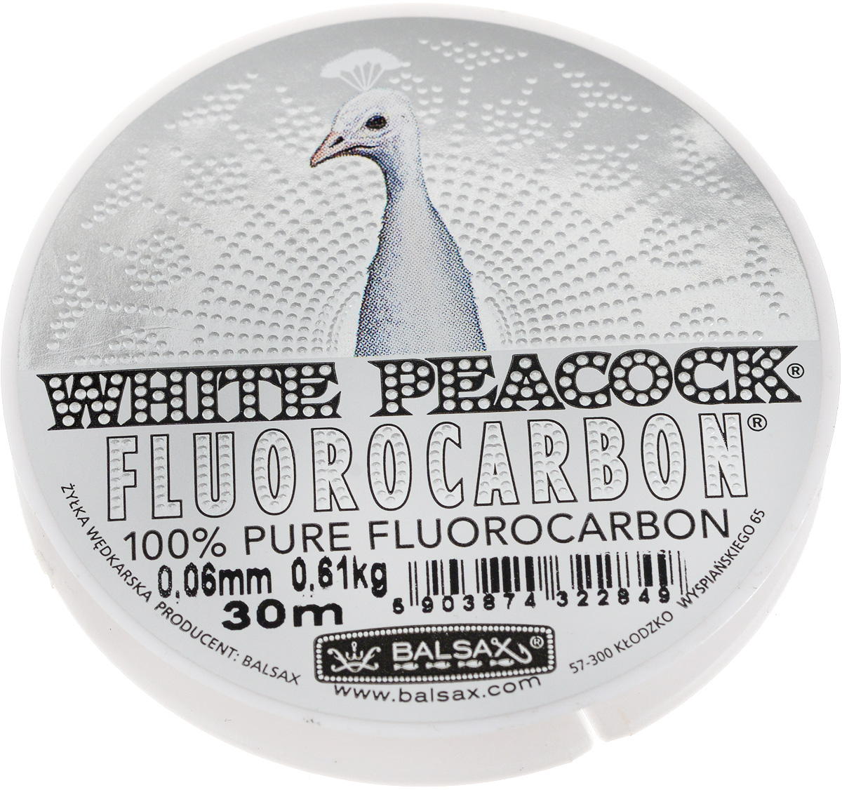 Леска флюорокарбоновая Balsax White Peacock, 30 м, 0,06 мм, 0,61 кг010-01199-23 Леска флюорокарбоновая Balsax White Peacock, 30 м, 0,06 мм, 0,61 кг010-01199-23Флюорокарбоновая леска Balsax White Peacock становится абсолютно невидимой в воде. Обычные лески отражают световые лучи, поэтому рыбы их обнаруживают. Флюорокарбон имеет приближенный к воде коэффициент преломления, поэтому пропускает сквозь себя свет, не давая отражений. Рыбы не видят флюорокарбон. Многие рыболовы во всем мире используют подобные лески в качестве поводковых, благодаря чему получают более лучшие результаты.Флюорокарбон на 50% тяжелее обычных лесок и на 78% тяжелее воды. Понятно, почему этот материал используется для рыболовных лесок, он тонет очень быстро. Флюорокарбон не впитывает воду даже через 100 часов нахождения в ней. Обычные лески впитывают до 10% воды в течение 24 часов, что приводит к потере 5 - 10% прочности. Сопротивляемость флюорокарбона к истиранию значительно больше, чем у обычных лесок. Он выдерживает температуры от -40°C до +160°C.