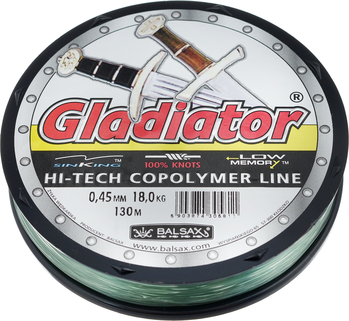 Леска Balsax Gladiator, 130 м, 0,45 мм, 18 кг304-01042 Леска Balsax Gladiator, 130 м, 0,45 мм, 18 кг304-01042Balsax Gladiator - это леска, которую рекомендуют рыболовам, предпочитающим экстремальные способы рыбной ловли. Она очень крепкая и прочная в местах вязки узлов. Зеленый цвет отлично ее маскирует, особенно среди тростника или водорослей.Balsax Gladiator - профессиональная леска, которая увеличивает шансы поймать рекордно большую рыбу.