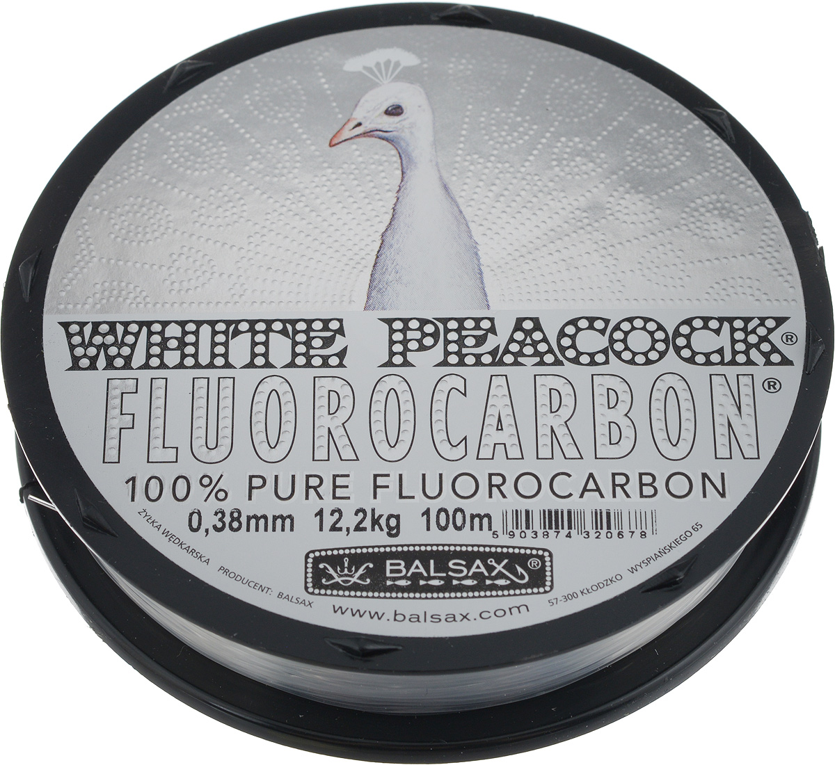 Леска флюорокарбоновая Balsax White Peacock, 100 м, 0,38 мм, 12,2 кг304-10022 Леска флюорокарбоновая Balsax White Peacock, 100 м, 0,38 мм, 12,2 кг304-10022Флюорокарбоновая леска Balsax White Peacock становится абсолютно невидимой в воде. Обычные лески отражают световые лучи, поэтому рыбы их обнаруживают. Флюорокарбон имеет приближенный к воде коэффициент преломления, поэтому пропускает сквозь себя свет, не давая отражений. Рыбы не видят флюорокарбон. Многие рыболовы во всем мире используют подобные лески в качестве поводковых, благодаря чему получают более лучшие результаты.Флюорокарбон на 50% тяжелее обычных лесок и на 78% тяжелее воды. Понятно, почему этот материал используется для рыболовных лесок, он тонет очень быстро. Флюорокарбон не впитывает воду даже через 100 часов нахождения в ней. Обычные лески впитывают до 10% воды в течение 24 часов, что приводит к потере 5 - 10% прочности. Сопротивляемость флюорокарбона к истиранию значительно больше, чем у обычных лесок. Он выдерживает температуры от -40°C до +160°C.