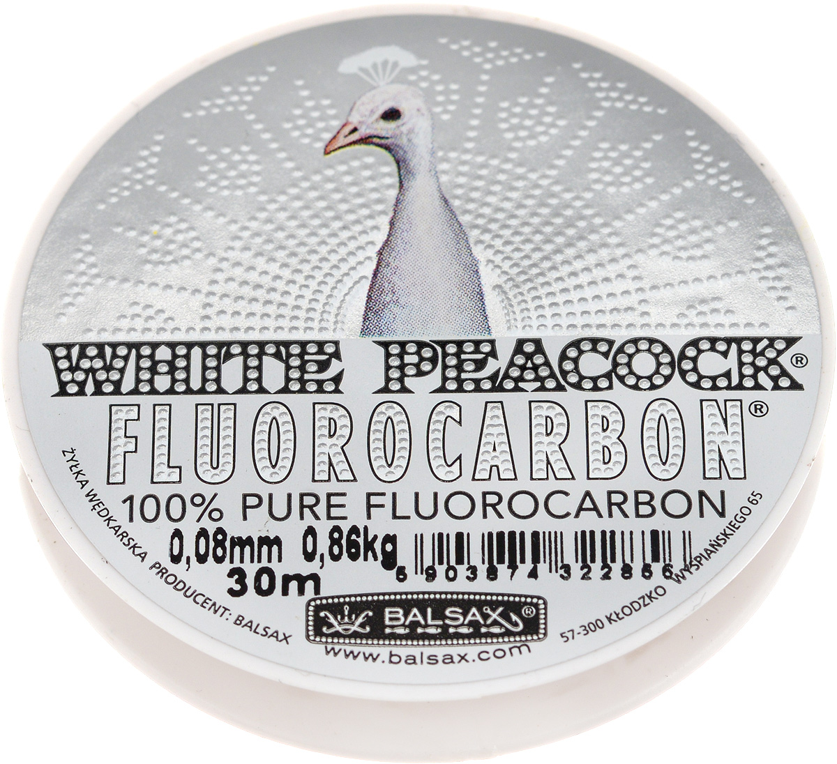 Леска флюорокарбоновая Balsax White Peacock, 30 м, 0,08 мм, 0,86 кг304-10025 Леска флюорокарбоновая Balsax White Peacock, 30 м, 0,08 мм, 0,86 кг304-10025Флюорокарбоновая леска Balsax White Peacock становится абсолютно невидимой в воде. Обычные лески отражают световые лучи, поэтому рыбы их обнаруживают. Флюорокарбон имеет приближенный к воде коэффициент преломления, поэтому пропускает сквозь себя свет, не давая отражений. Рыбы не видят флюорокарбон. Многие рыболовы во всем мире используют подобные лески в качестве поводковых, благодаря чему получают более лучшие результаты.Флюорокарбон на 50% тяжелее обычных лесок и на 78% тяжелее воды. Понятно, почему этот материал используется для рыболовных лесок, он тонет очень быстро. Флюорокарбон не впитывает воду даже через 100 часов нахождения в ней. Обычные лески впитывают до 10% воды в течение 24 часов, что приводит к потере 5 - 10% прочности. Сопротивляемость флюорокарбона к истиранию значительно больше, чем у обычных лесок. Он выдерживает температуры от -40°C до +160°C.
