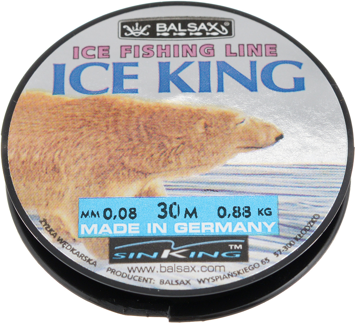 Леска зимняя Balsax Ice King, 30 м, 0,08 мм, 0,88 кг306-00025 Леска зимняя Balsax Ice King, 30 м, 0,08 мм, 0,88 кг306-00025Леска Balsax Ice King изготовлена из 100% нейлона и очень хорошо выдерживает низкие температуры. Даже в самом холодном климате, при температуре вплоть до -40°C, она сохраняет свои свойства практически без изменений, в то время как традиционные лески становятся менее эластичными и теряют прочность.Поверхность лески обработана таким образом, что она не обмерзает и отлично подходит для подледного лова. Прочна в местах вязки узлов даже при минимальном диаметре.