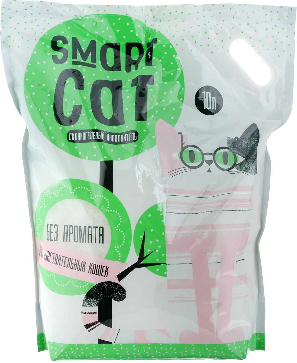 Наполнитель для кошачьих туалетов Smart Cat, силикагелевый, для чувствительных кошек, без аромата, 10 л24572 Наполнитель для кошачьих туалетов Smart Cat, силикагелевый, для чувствительных кошек, без аромата, 10 л24572Силикагелевый наполнитель Smart Cat представляет собой мелкие белоснежные гранулы, изготовленные из сухого геля поликремниевой кислоты. Такой состав обладает прекрасной способностью впитывать жидкость, а также мгновенно поглощать и удерживать туалетные запахи.Наполнитель Smart Cat не вызывает у питомцев аллергических реакций, не поднимает пыль при использовании и не прилипает к нежным кошачьим лапкам и длинной шерсти, а значит, не разносится по окружающей туалет территории. Использованный наполнитель из силикагеля удаляется из кошачьего лотка специальным совочком и утилизируется в мусорное ведро (его нельзя выбрасывать в унитаз).Специальная формула без запаха разработана специально для кошек с особо чувствительным обонянием.Наполнитель Smart Cat заботится о чистоте вашего дома и комфорте питомца! Товар сертифицирован.