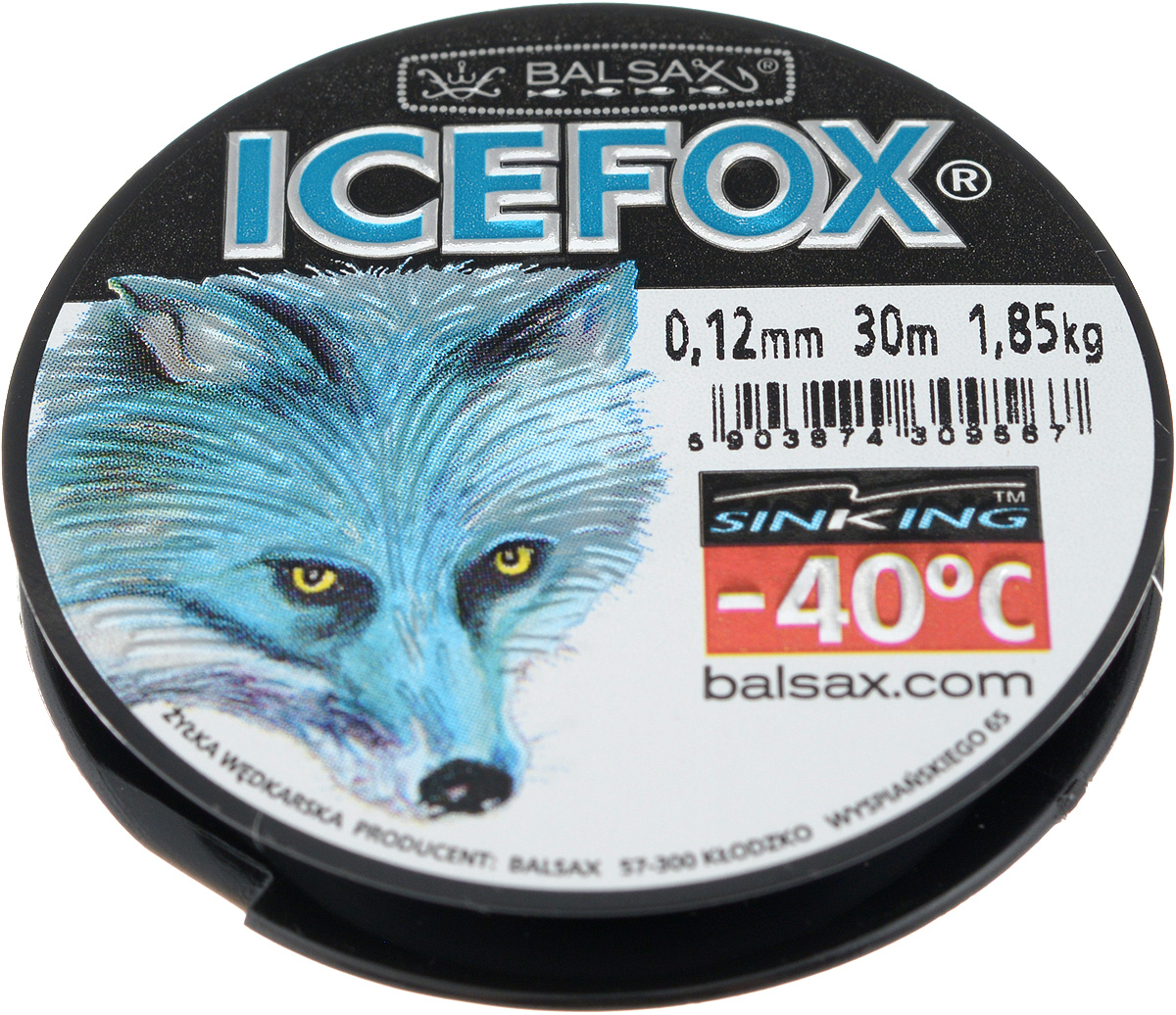 Леска зимняя Balsax Ice Fox, 30 м, 0,12 мм, 1,85 кг59284 Леска зимняя Balsax Ice Fox, 30 м, 0,12 мм, 1,85 кг59284Леска Balsax Ice Fox изготовлена из 100% нейлона и очень хорошо выдерживает низкие температуры. Даже в самом холодном климате, при температуре вплоть до -40°C, она сохраняет свои свойства практически без изменений, в то время как традиционные лески становятся менее эластичными и теряют прочность.Поверхность лески обработана таким образом, что она не обмерзает и отлично подходит для подледного лова. Прочна в местах вязки узлов даже при минимальном диаметре.