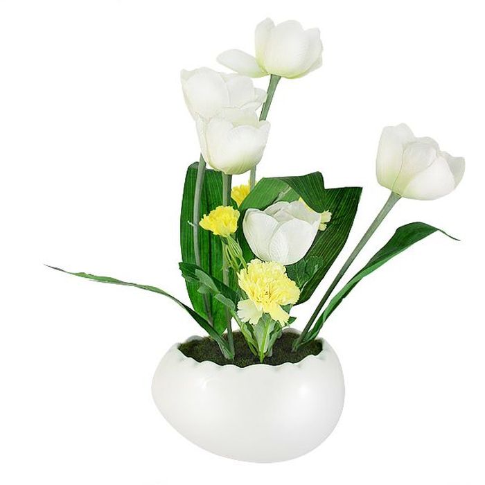 Цветы декоративные Dream Garden Тюльпаны, в вазе, 21 х 23 х 36 смМ 3091 Цветы декоративные Dream Garden Тюльпаны, в вазе, 21 х 23 х 36 смМ 3091Композиции из искусственных цветов Dream Garden, выполненные из высококачественных материалов, долговечны и не требуют ежедневного ухода. Искусственные цветы максимально приближены к натуральным, не пахнут, что исключает все аллергические реакции.