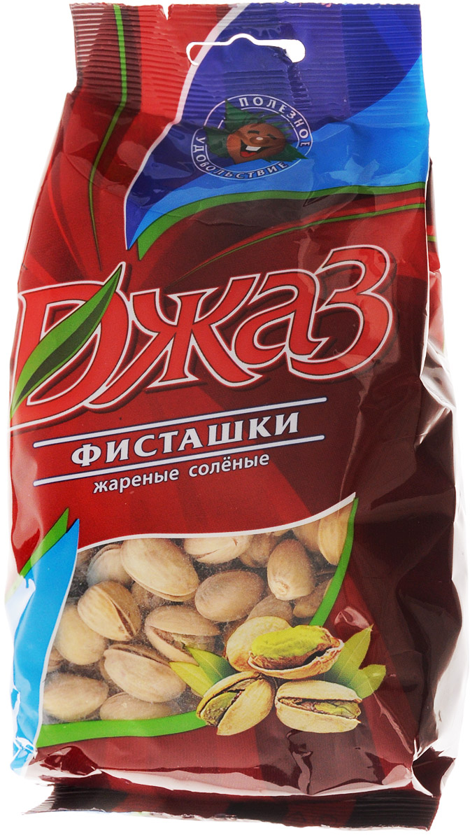 Джаз фисташки жареные соленые, 300 г0120710 Джаз фисташки жареные соленые, 300 г0120710Фисташка - небольшой род вечнозеленых и листопадных деревьев или кустарников. Открытая скорлупа этого ореха напоминает улыбку, отчего его и зовут счастливый орех. А он не только счастливый, но и полезный.В каждом маленьком орешке содержатся медь, марганец, фосфор, калий и магний. По содержанию витамина В6 этот продукт может поспорить даже с говяжьей печенью, а всего 30 орехов содержат столько же клетчатки, сколько находится в целой порции овсяной каши. Благодаря содержанию витамина E, фисташковые орехи оказывают омолаживающее действие на организм.Обжарка фисташек Джаз происходит на собственном производстве, непосредственно перед фасовкой. Поддерживается постоянный контроль качества обжарки. Фасовка происходит сразу после жарки. Жареная фисташка не хранится долго неупакованной, благодаря чему она не набирает лишнюю влагу и дольше сохраняет первоначальный вкус жареной соленой фисташки.