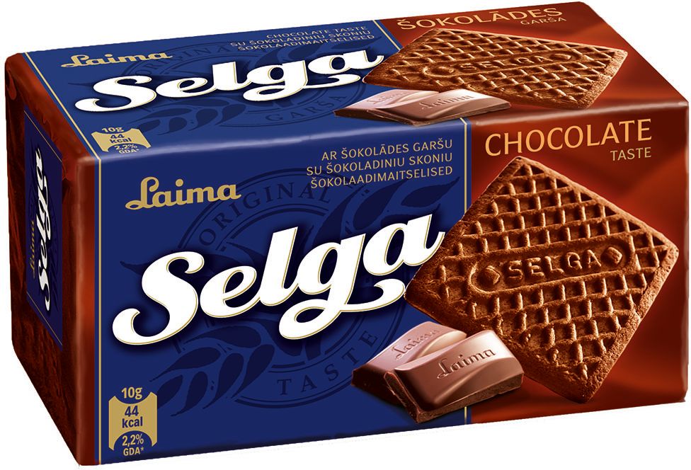 Selga Печенье со вкусом шоколада, 180 г0120710 Selga Печенье со вкусом шоколада, 180 г0120710Классическое шоколадное сахарное печенье.