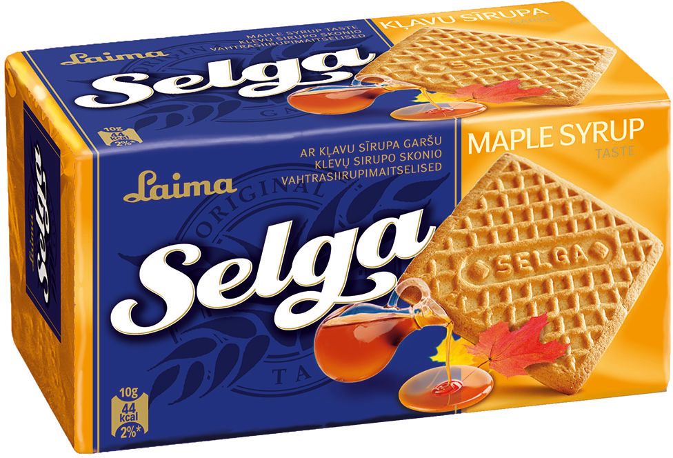Selga Печенье со вкусом кленового сиропа, 180 г0120710 Selga Печенье со вкусом кленового сиропа, 180 г0120710Классическое сахарное печенье со вкусом кленового сиропа.