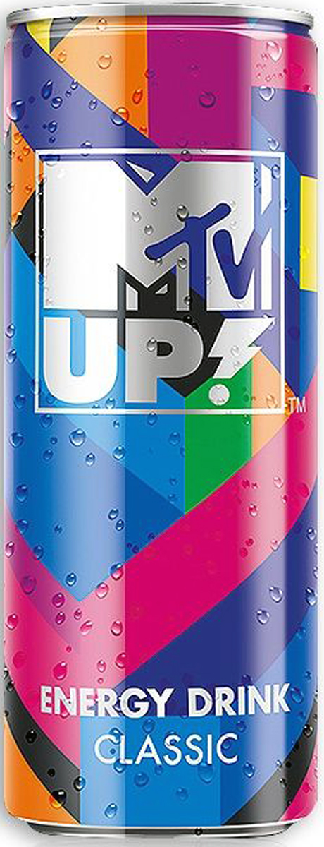 MTV UP! Классик напиток энергетический газированный, 0,25 л0120710 MTV UP! Классик напиток энергетический газированный, 0,25 л0120710Энергетический напиток MTV UP! Classic содержит натуральный кофеин, L-карнитин, экстракт семян гуараны и экстракт женьшеня. А также витамины C, B6, B12. Тонизирующий напиток не содержит консервантов.
