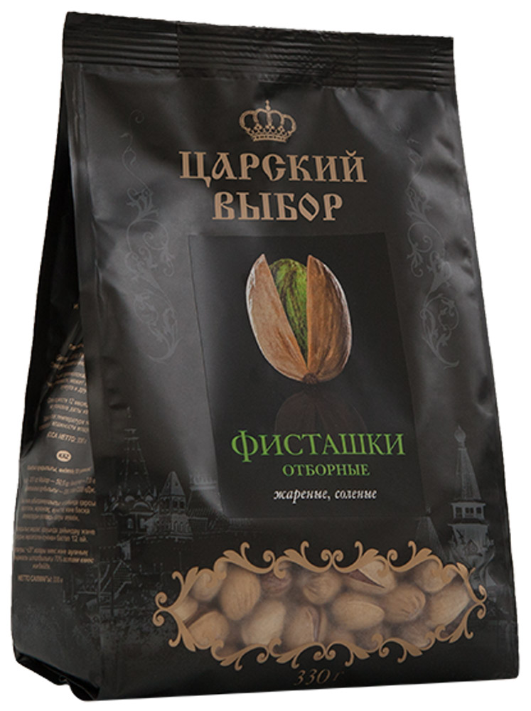Царский выбор Фисташки жареные соленые, 330 г0120710 Царский выбор Фисташки жареные соленые, 330 г0120710Фисташки богаты протеинами, необходимыми человеку витаминами, аминокислотами и минеральными веществами, не содержат холестерина. Они полезны при высоких физических и умственных нагрузках, снимают усталость и улучшают общее самочувствие.