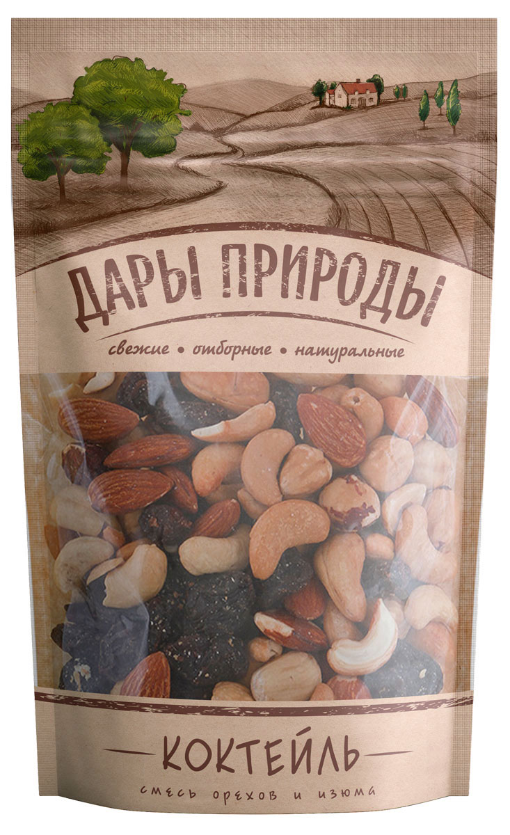 Дары природы Коктейль смесь орехов и изюма, 150 г0120710 Дары природы Коктейль смесь орехов и изюма, 150 г0120710Все плоды проходят обязательную калибровку, сортировку и переборку. Основная часть некачественных плодов удаляется посредством электронного контроля качества. Окончательное устранение некондиции происходит при визуальном контроле человека. В результате остаются плоды только отборного качества.Каждая партия сырья при поступлении на производство проходит входной микробиологический контроль в собственной лаборатории. В процессе производства не используются искусственные красители. Полное отсутствие усилителей вкуса и ароматизаторов - все это гарантирует великолепный вкус предлагаемого продукта.Уважаемые клиенты! Обращаем ваше внимание, что полный перечень состава продукта представлен на дополнительном изображении.