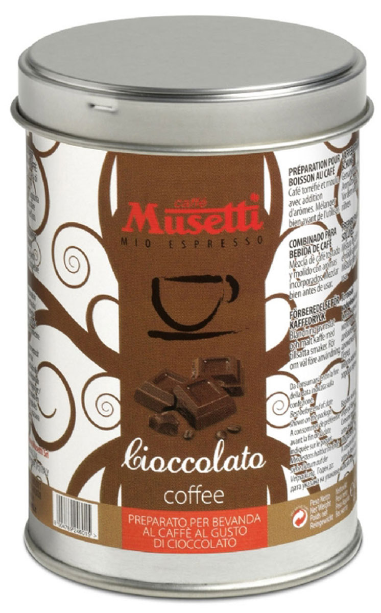 Musetti кофе молотый ароматизированный Шоколад, 125 г0120710 Musetti кофе молотый ароматизированный Шоколад, 125 г0120710Теперь у всех есть возможность насладиться неповторимым вкусом купажа лучших сортов кофе в сочетании с волнующим десертным ароматом.Молотый ароматизированный кофе Musetti Шоколад имеет глубокий и выразительный вкус, густую пенку и сладкий привкус, что точно не разочаруют вас!
