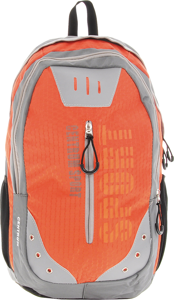 Centrum Рюкзак Sport цвет серый оранжевый72523WD Centrum Рюкзак Sport цвет серый оранжевый72523WDРюкзак Centrum Sport изготовлен из прочного износостойкого материала. Рюкзак имеет два основных отделения на застежках-молниях. В первом отделении имеется большой открытый накладной карман. Во втором отделении расположены три кармашка под канцелярские принадлежности и два открытых накладных кармана.Лицевая сторона рюкзака дополнена врезным карманом на молнии. По бокам расположились накладные открытые кармашки на резинках. Рюкзак оснащен петлей для подвешивания. Широкие регулируемые лямки и уплотненная спинка рюкзака предохранят мышцы спины ребенка от перенапряжения при длительном ношении. Лямки дополнены грудной стяжкой с пластиковым карабином. Этот рюкзак можно использовать для повседневных прогулок, учебы, отдыха и спорта и как элемент вашего имиджа.