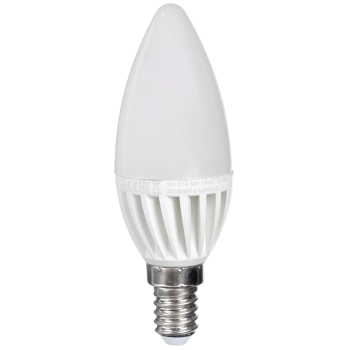 Светодиодная лампа Kosmos, белый свет, цоколь E14, 5W, 220V. Lksm_LED5wCNE1445C0027363 Светодиодная лампа Kosmos, белый свет, цоколь E14, 5W, 220V. Lksm_LED5wCNE1445C0027363КОСМОС LED CN 5Вт 220В E14 4500K (Lksm LED5wCNE1445) – представитель декоративной серии ламп из световых диодов. Преследует эффективное использование посредством классических люстр и БРА. Лампа сделана из оптимальных комплектующих, способна прослужить 30 тысяч часов. Экономия – до 90% электроэнергии. Цветовой индекс передачи Ra составляет >80. Заменяет ЛОН на 60W.Уважаемые клиенты! Обращаем ваше внимание на возможные изменения в дизайне упаковки. Качественные характеристики товара остаются неизменными. Поставка осуществляется в зависимости от наличия на складе.
