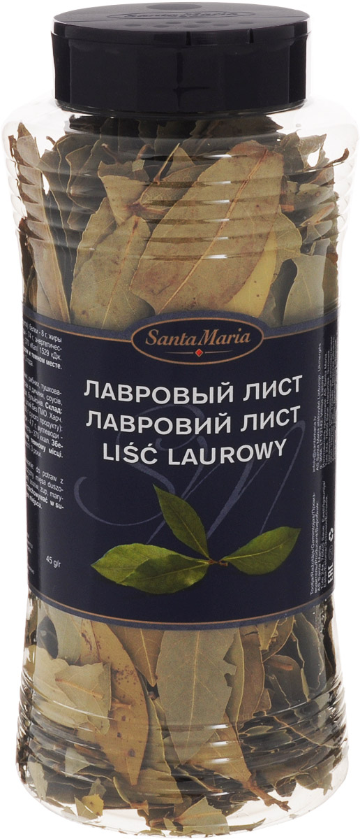 Santa Maria Лавровый лист сухой, 45 г15169 Santa Maria Лавровый лист сухой, 45 г15169Лавровый лист используется для мясных, рыбных, тушеных блюд и блюд из дичи, соусов, супов, маринадов, бульонов.