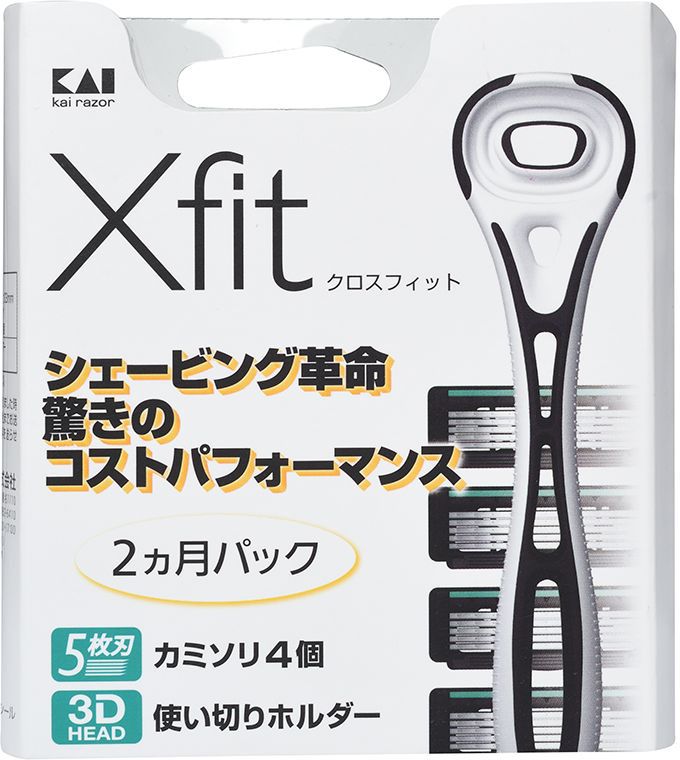 Kai Бритвенный станок мужской X-fit, с 3D головкой и набором сменных лезвий28032022 Kai Бритвенный станок мужской X-fit, с 3D головкой и набором сменных лезвий28032022Технология особой твёрдости лезвия. Набор рассчитан на 2 месяца использования. Одного сменного лезвия хватает примерно на 2 недели ежедневного бритья (зависит от индивидуальных особенностей). В набор входит: 4 сменных блока + станок с плавающей 3D-головкой. Лёгкое воздействие на кожу: ухаживающая полоска, в составе которой алоэ и витамин Е, обеспечивает гладкость бритья и уход за кожей, предотвращающие раздражение, подвижность и тонкость лезвия, специальная рифленая резиновая полоска под лезвиями обеспечивает более чистое бритье, 3D-головка позволяет с лёгкостью двигаться по коже.