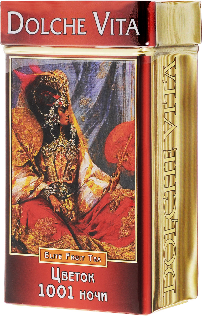 Dolche Vita Цветок 1001 ночи подарочный листовой чай, 100 г101246 Dolche Vita Цветок 1001 ночи подарочный листовой чай, 100 г101246Подарочный листовой чай Dolche Vita Цветок 1001 ночи - купаж черного индийского, цейлонского и китайского зеленого чая с цветами розы, жасмина, подсолнечника и сафлора, ароматизированный натуральными маслами.Уважаемые клиенты! Обращаем ваше внимание, что полный перечень состава продукта представлен на дополнительном изображении.