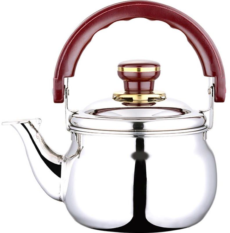 Чайник Wellberg Whistling, со свистком, 4 лVT-1520(SR) Чайник Wellberg Whistling, со свистком, 4 лVT-1520(SR)Чайник Wellberg Whistling выполнен из высококачественной нержавеющей стали, что делает его весьма гигиеничным и устойчивым к износу при длительном использовании. Носик чайника оснащен свистком, что позволит вам контролировать процесс подогрева или кипячения воды. Подвижная ручка, выполненная из бакелита, дает дополнительное удобство при наливании напитка. Поверхность чайника гладкая, что облегчает уход за ним. Эстетичный и функциональный, с эксклюзивным дизайном, чайник будет оригинально смотреться в любом интерьере.Подходит для всех типов плит, кроме индукционных. Можно мыть в посудомоечной машине. Диаметр (по верхнему краю): 17,5 см. Высота чайника (без учета крышки и ручки): 12 см.Высота ручки: 11,5 см.
