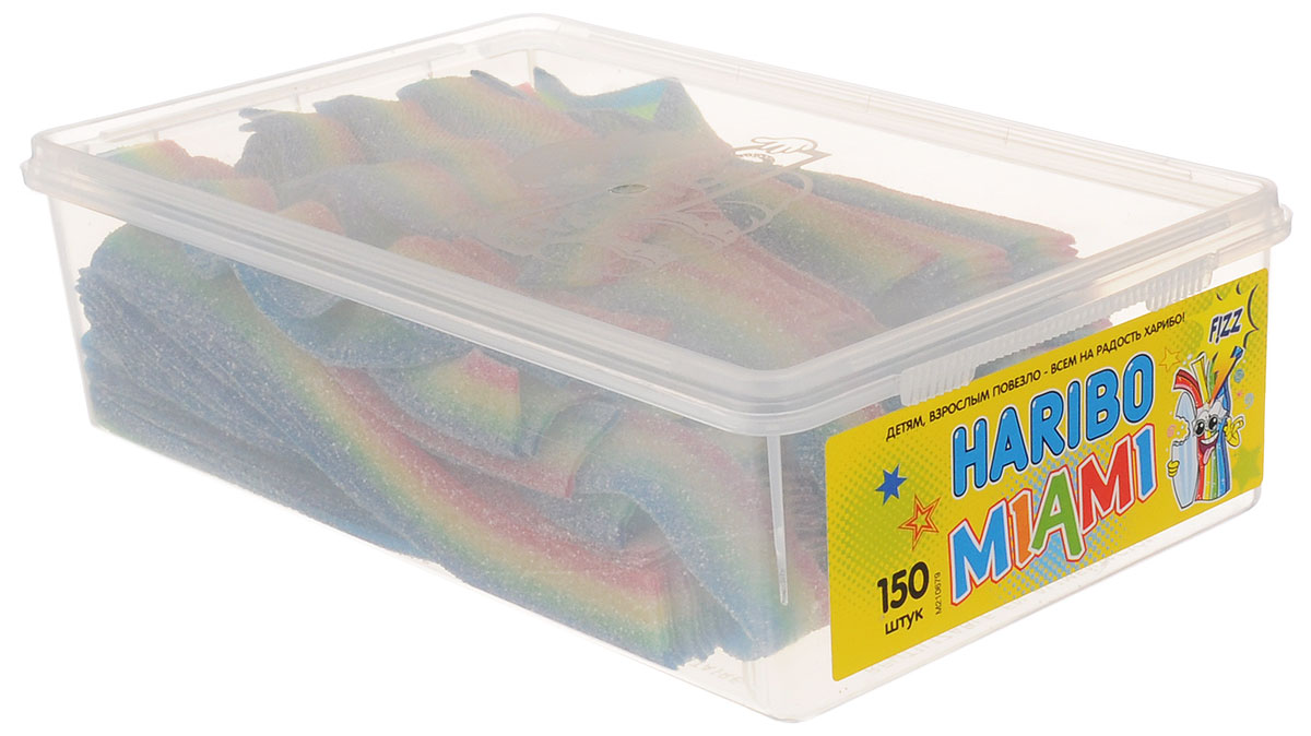 Haribo Miami жевательные конфеты, 1,125 кг0120710 Haribo Miami жевательные конфеты, 1,125 кг0120710Жевательные конфеты Haribo Miami - это кисло-сладкие мармеладные полоски, каждая из которых - удивительное сочетание четырех вкусов: ежевики, яблока, лимона и клубники.Уважаемые клиенты! Обращаем ваше внимание, что полный перечень состава продукта представлен на дополнительном изображении.