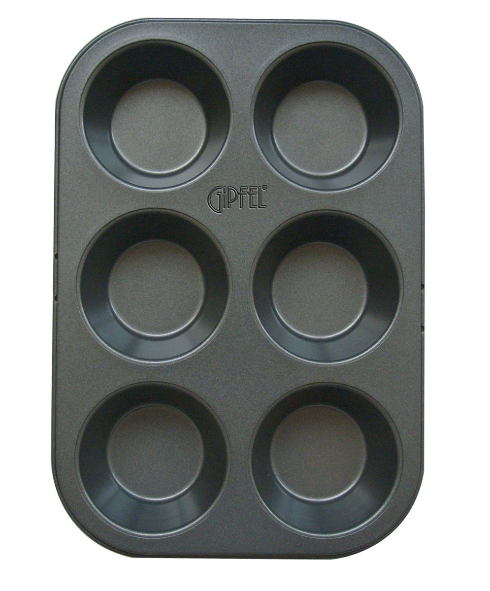Форма для выпечки кексов Gipfel Comfort, на 6 штук, 26 x 17,85 x 3 см54 009312 Форма для выпечки кексов Gipfel Comfort, на 6 штук, 26 x 17,85 x 3 см54 009312Посуда Gipfel изготовлена только из качественных, экологически чистых материалов. Также уделяется особое внимание дизайну продукции, способному удовлетворять вкусы даже самых взыскательных покупателей. Сталь 8/10, из которой изготавливается посуда и аксессуары Gipfel, является уникальной. Она отличается высокими эксплуатационными характеристиками и крайне устойчива к физическим воздействиям. Сложно найти более подходящий для создания качественной кухонной посуды материал. Отличительной чертой металлической посуды, выполненной из подобной стали, является характерный сероватый оттенок поверхности и особый блеск. Преимущественной особенностью технологии является многослойное дно посуды, которое распределяет тепло по всей поверхности и позволяет сократить время приготовления пищи. Следует также отметить, что в посуде Gipfel можно готовить без воды и соли. Это позволяет приготовить более здоровую пищу.