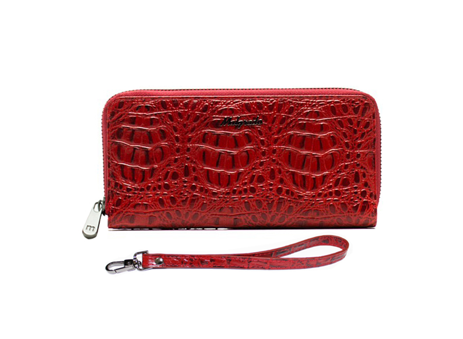 Клатч-кошелек женский Malgrado, цвет: красный. 73005-50801BM8434-58AE Клатч-кошелек женский Malgrado, цвет: красный. 73005-50801BM8434-58AEЭлегантный клатч-кошелек Malgrado изготовлен из высококачественной натуральной кожи с фактурным тиснением под кожу рептилии, оформлен металлической фурнитурой с символикой бренда.Изделие закрывается на застежку-молнию. Внутри расположены: три отделения для купюр, карман для мелочи на застежке-молнии, два кармана для мелких документов, восемь кармашков для визиток и кредитных карт. Кошелек дополнен съемной ручкой-петлей. Изделие упаковано в фирменную металлическую коробку.Стильный кошелек не оставит равнодушной ни одну представительницу прекрасной половины человечества.