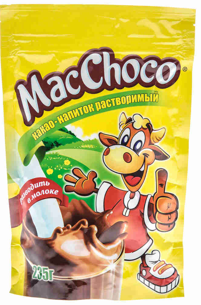MacChoco какао-напиток растворимый, 235 г0120710 MacChoco какао-напиток растворимый, 235 г0120710MacChoco - вкусный, полезный и питательный какао-напиток для детей и взрослых, который можно разводить горячим или холодным молоком.Уважаемые клиенты! Обращаем ваше внимание, что полный перечень состава продукта представлен на дополнительном изображении.