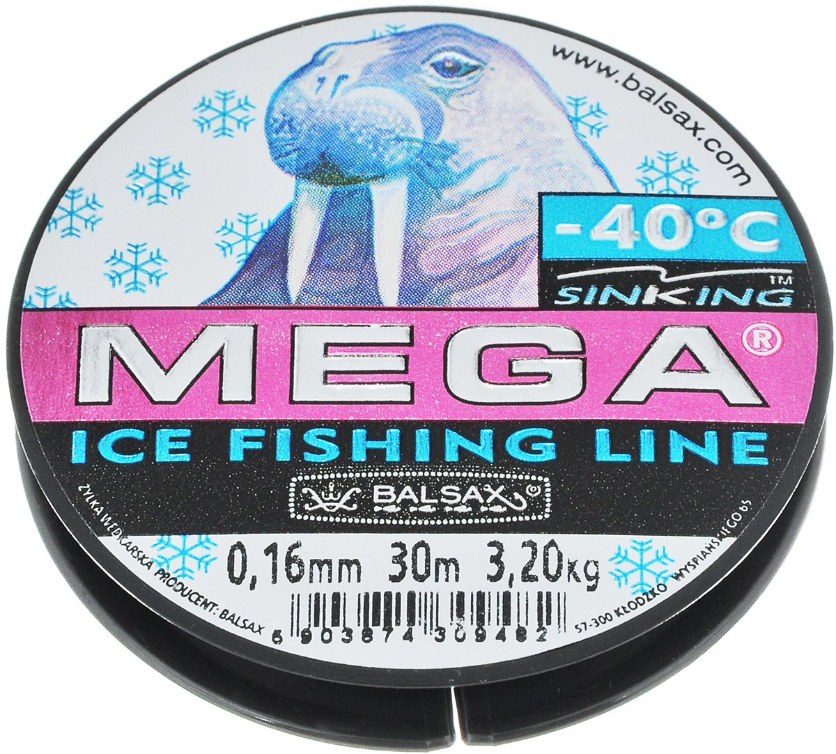 Леска зимняя Balsax Mega, 30 м, 0,16 мм, 3,2 кг010-01199-23 Леска зимняя Balsax Mega, 30 м, 0,16 мм, 3,2 кг010-01199-23Леска зимняя Balsax Megaизготовлена из 100% нейлона и очень хорошо выдерживает низкие температуры. Даже в самом холодном климате, при температуре вплоть до -40°C, она сохраняет свои свойства практически без изменений, в то время как традиционные лески становятся менее эластичными и теряют прочность.Поверхность лески обработана таким образом, что она не обмерзает и отлично подходит для подледного лова. Прочна в местах вязки узлов даже при минимальном диаметре.