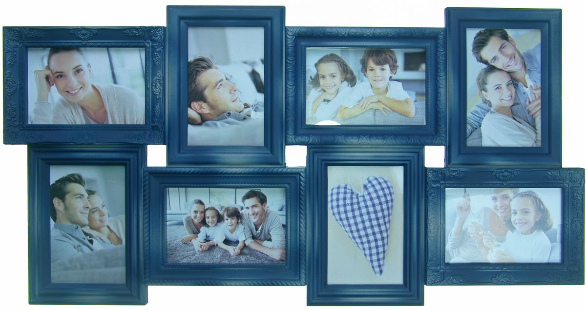 Фоторамка Platinum, цвет: джинсовый, на 8 фото 10 х 15 см2М2228_двор, 9821 Фоторамка Platinum, цвет: джинсовый, на 8 фото 10 х 15 см2М2228_двор, 9821Фоторамка Platinum - прекрасный способ красиво оформить ваши фотографии. Фоторамка выполнена из пластика и защищена стеклом. Фоторамка-коллаж представляет собой восемь фоторамок для фото одного размера оригинально соединенных между собой. Такая фоторамка поможет сохранить в памяти самые яркие моменты вашей жизни, а стильный дизайн сделает ее прекрасным дополнением интерьера комнаты.Фоторамка подходит для фотографий 10 х 15 см.Общий размер фоторамки: 35 х 68 см.