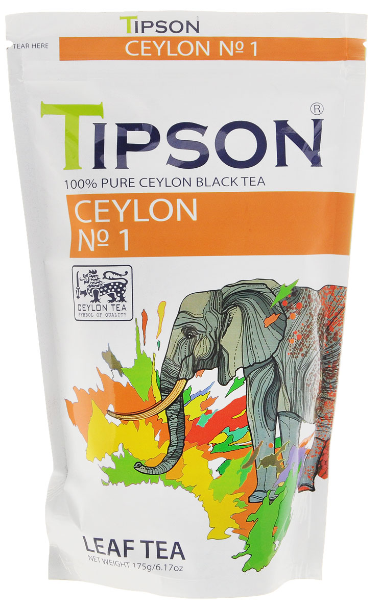 Tipson Ceylon №1 черный листовой чай, 175 г0120710 Tipson Ceylon №1 черный листовой чай, 175 г0120710Чай, произрастающий на острове Цейлон, давно признан лучшим в мире. Чай Tipson №1, в котором найден гармоничный баланс между силой вкуса и элегантностью аромата.