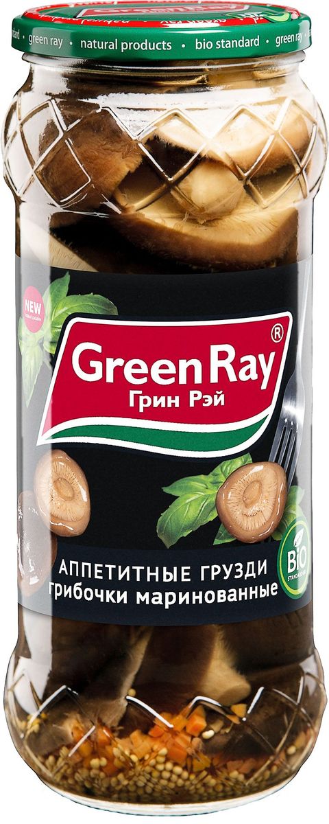 Green Ray грузди маринованные, 580 мл0120710 Green Ray грузди маринованные, 580 мл0120710Грибы Green Ray богаты белками и минералами. После обработки в процессе соления или маринада полезные свойства практически не утрачиваются.