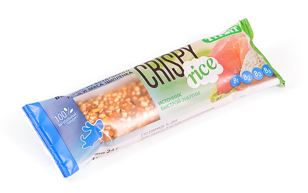 TitBit Батончик Crispy Rice из воздушного риса и мяса цыпленка0120710 TitBit Батончик Crispy Rice из воздушного риса и мяса цыпленка0120710Батончик Crispy Rice из воздушного риса и мяса цыпленка – лакомство для собак всех пород. Воздушный рис отличается высокой питательностью, за счет чего обеспечивает быстрый приток энергии. Богат витаминами В1, В2, В3, В6, которые способствуют укреплению нервной системы. Идеально подходит для здоровых собак, ведущих активный образ жизни