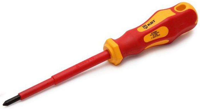 Отвертка изолированная КВТ Phillips 1х10080621 Отвертка изолированная КВТ Phillips 1х10080621отвертка: PH1х100