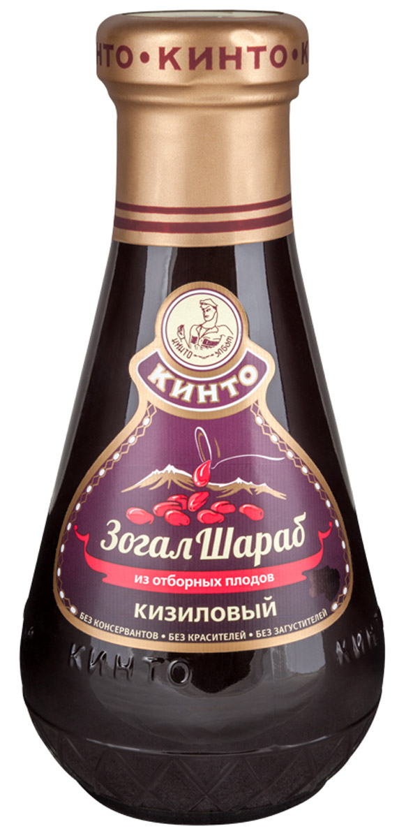 Кинто ЗогалШараб соус кизиловый, 370 г0120710 Кинто ЗогалШараб соус кизиловый, 370 г0120710Соус ЗогалШараб производится исключительно из отборных плодов дикорастущего кизила без добавления искусственных красителей и консервантов. В состав соуса входят только концентрат кизилового сока, сахар и вода. Соус из плодов кизила получается очень вкусным, с тонким приятным ароматом и легкой терпкой кислинкой, идеально подходит к стейкам из говядины, ростбифу, отбивным из свиной вырезки, к птице и рыбным блюдам, также к многим салатам и гарнирам. Использовать можно как в горячем, так и в холодном виде.