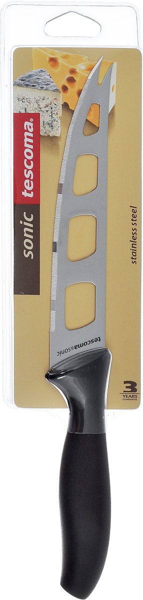 Нож для сыра Tescoma Sonic, длина лезвия 14 см54 009312 Нож для сыра Tescoma Sonic, длина лезвия 14 см54 009312Нож для сыра Tescoma Sonic превосходно подходит для нарезки твердых и мягких сыров, также на конце лезвия имеется вилка - для сервировки сыра. Нож изготовлен из высококачественной нержавеющей стали. Специальный дизайн и угол лезвия ножа позволяют резать сыр таким образом, что он не будет ломаться.Длина лезвия: 14 см.Длина ножа: 27 см.