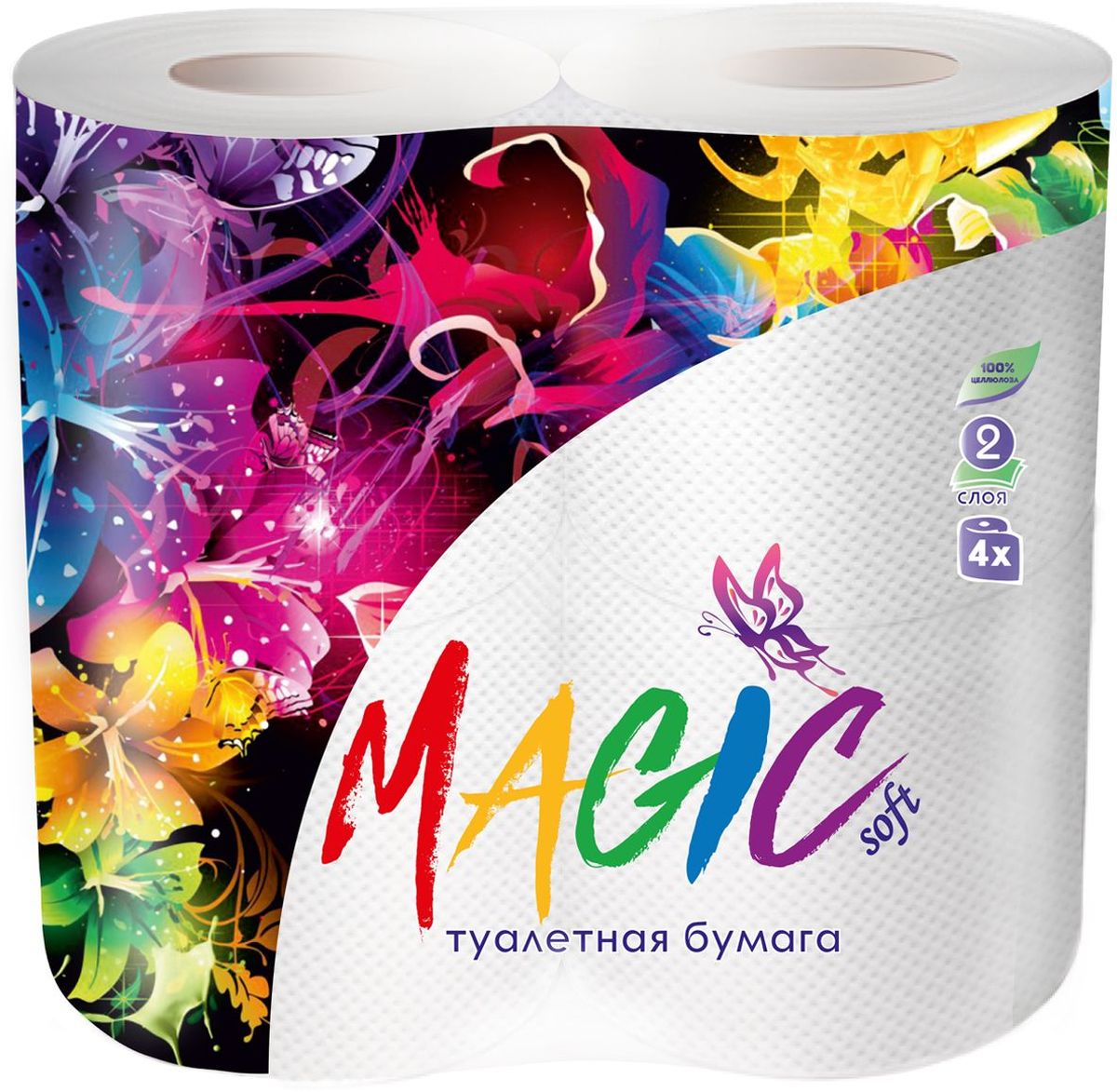 Туалетная бумага Magic Soft, цвет: белый, 4 рулона787502 Туалетная бумага Magic Soft, цвет: белый, 4 рулона787502Для бытового и санитарно-гигиенического назначения. Одноразового использования.