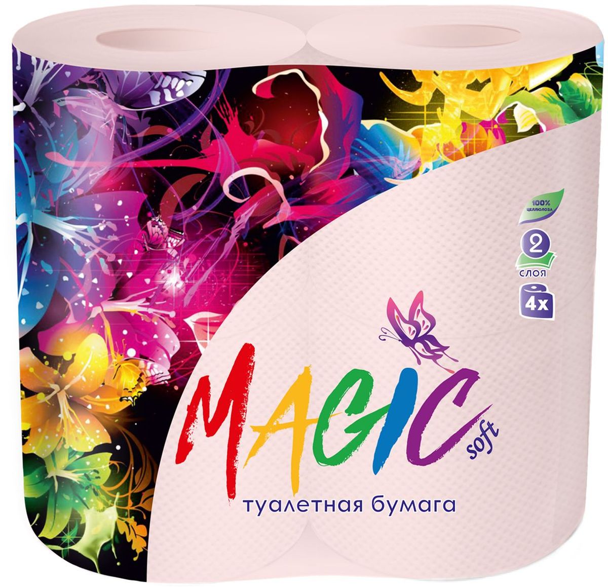 Туалетная бумага Magic Soft, цвет: розовый, 4 рулона010-01199-23 Туалетная бумага Magic Soft, цвет: розовый, 4 рулона010-01199-23Для бытового и санитарно-гигиенического назначения. Одноразового использования.