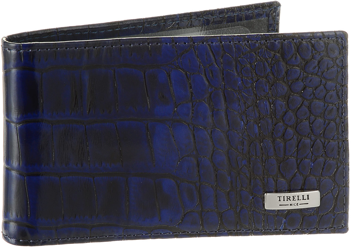 Футляр для карточек Tirelli Кроко, цвет: синий. 15-325-15A52_108 Футляр для карточек Tirelli Кроко, цвет: синий. 15-325-15A52_108Футляр для карточек Tirelli Кроко изготовлен из натуральной кожи синего цвета с декоративным теснением под рептилию. Футляр оформлен фирменным логотипом. Внутри имеется 12 кармашков из прозрачного пластика для хранения пластиковых карт, визиток, дисконтных карт и т. п. Такой футляр не только поможет сохранить внешний вид ваших документов и защитит их от повреждений, но и станет ярким аксессуаром, который подчеркнет ваш образ. Изделие упаковано в подарочную коробку синего цвета с логотипом фирмы Tirelli. Характеристики:Материал: натуральная кожа, текстиль, пластик. Цвет: синий. Размер футляра (в сложенном виде): 11 см х 6,5 см.