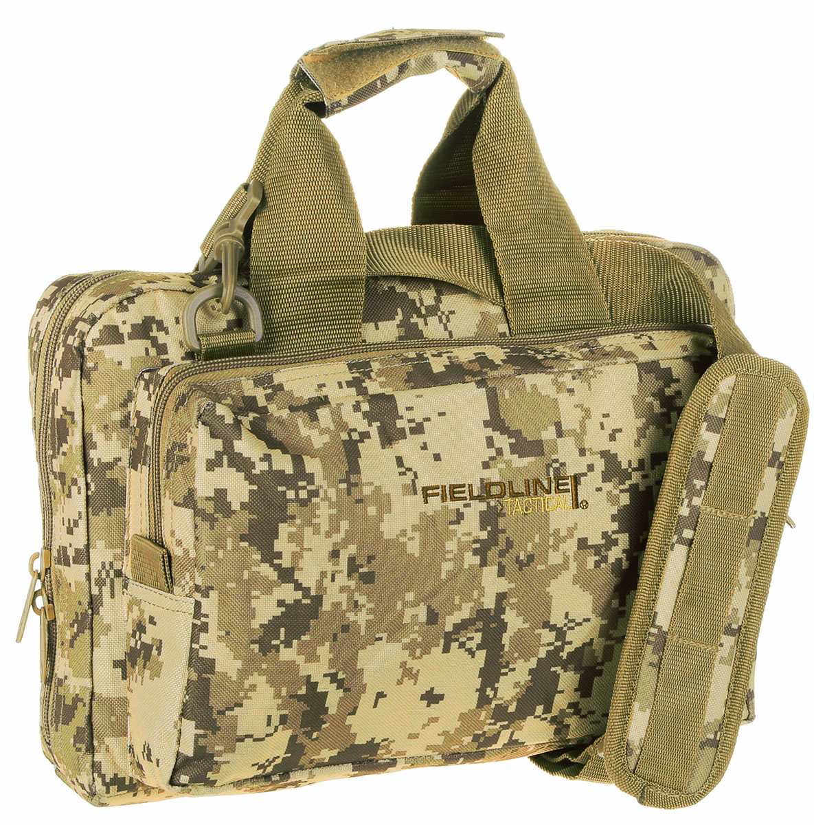 Сумка для оружия Fieldline Shooters Bag, цвет: хаки, 12 л540100019 Сумка для оружия Fieldline Shooters Bag, цвет: хаки, 12 л540100019Сумка для оружия Fieldline Shooters Bag выполнена из прочного полиэстера. Она имеет большое основное отделение на застежке-молнии с двумя бегунками, внутри которого имеется множество карманов. Спереди и сзади расположено по одному вместительному карману. Сумка оснащена ручками и регулируемым по длине плечевым ремнем.
