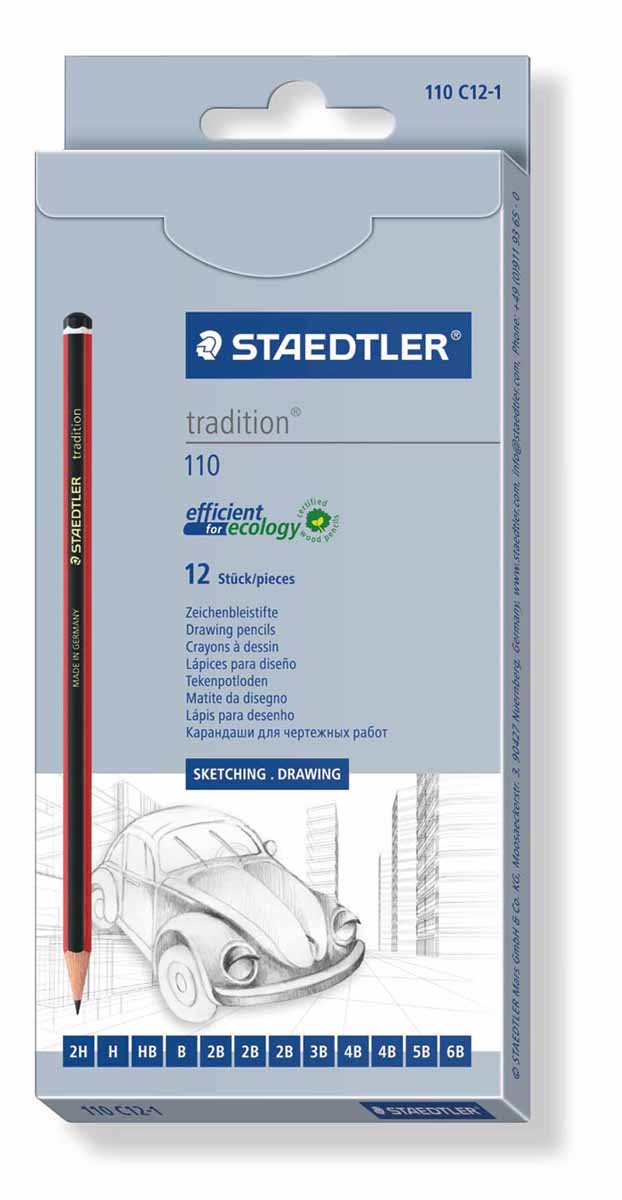 Staedtler Набор чернографитовых карандашей Tradition 12 штC13S041944 Staedtler Набор чернографитовых карандашей Tradition 12 штC13S041944Набор высококачественных чернографитовых карандашей Staedtler Tradition имеет шестигранную форму, Цвет корпуса: черно-красный. Набор содержит 12 карандашей (6B, 5B, 2x4B, 3B, 3x2B, B, HB, H, 2H). Набор карандашейStaedtler Tradition отлично подходит для письма, черчения и набросков.