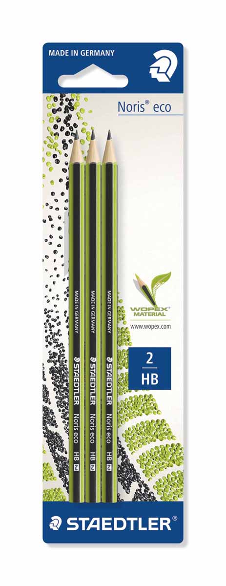 Staedtler Набор чернографитовых карандашей Noris Eco HB 3 шт2010440 Staedtler Набор чернографитовых карандашей Noris Eco HB 3 шт2010440Набор высококачественных чернографитовых карандашей Staedtler Noris Eco шестигранной формы.Карандаши обладают превосходной устойчивостью к поломке и приятной наощупь поверхностью.Цвет корпуса - черно-зеленый.