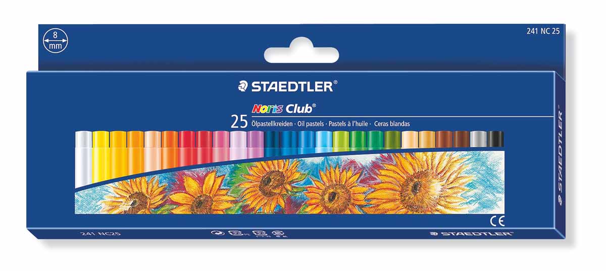 Staedtler Пастель масляная Noris Club 25 цветовFS-00102 Staedtler Пастель масляная Noris Club 25 цветовFS-00102Набор пастели масляной Staedtler Noris Club обладает мягкой текстурой, максимально насыщена пигментами, в результате чего имеет яркие цвета. Пастель имеет высокую устойчивость к поломке. Подходит для рисования, перекрытия цвета и техники процарапывания.В наборе: 25 цветов.