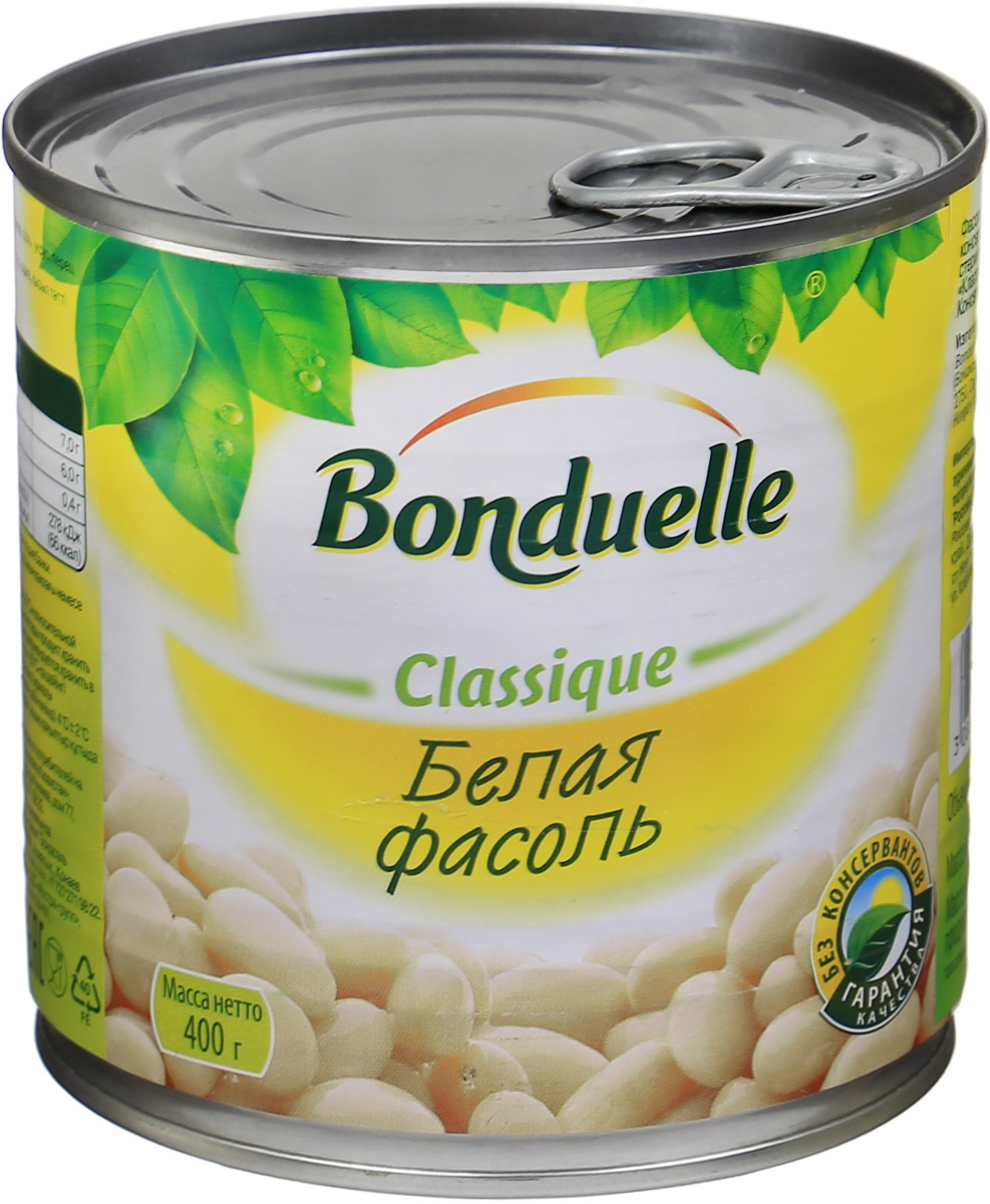 Bonduelle белая фасоль, 400 г0120710 Bonduelle белая фасоль, 400 г0120710Белая фасоль Bonduelle - это идеальный компонент для соусов и горячих блюд: приготовленная по классической технологии, фасоль имеет более рассыпчатую текстуру, а легкий аромат сладкого перца и чеснока органично дополняет ее вкус.Уважаемые клиенты! Обращаем ваше внимание, что полный перечень состава продукта представлен на дополнительном изображении.