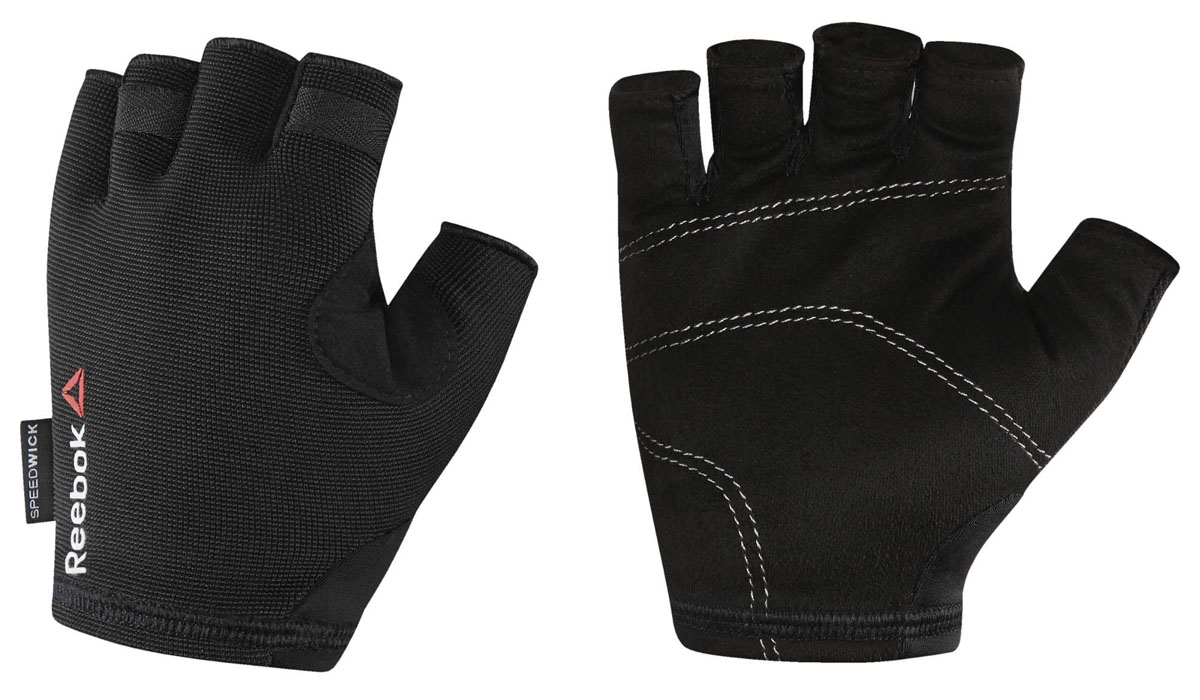 Перчатки для фитнеса Reebok Os U Training Glove, цвет: черный. BK6288. Размер M (20)BK2877 Перчатки для фитнеса Reebok Os U Training Glove, цвет: черный. BK6288. Размер M (20)BK2877Защити свои руки во время самой интенсивной тренировки. Подкладка с внутренней стороны ладони защитит от натирания и обеспечит уверенный хват. А благодаря системе быстрой вентиляции ты будешь ощущать сухость, независимо от нагрузки. Перчатки очень легко снимаются - на кончиках пальцах есть специальные петельки.Материал: 88% нейлон и 12% эластан, сетчатый материал для вентиляции и комфорта.Специальные ярлычки для удобного снимания.Силиконовые вставки на ладонях для амортизации и защиты.Сетчатые вставки для вентиляции и отвода влаги.Вставка из микрофибровой замши для комфорта и удаления влаги.