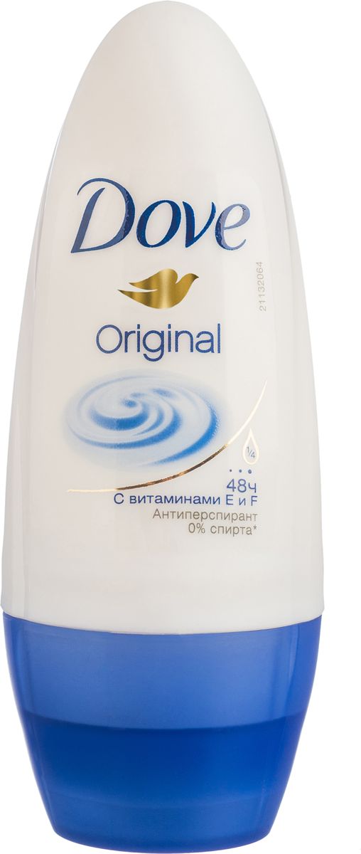 Dove Антиперспирант ролл Оригинал 50 мл9 Dove Антиперспирант ролл Оригинал 50 мл9Антиперсипрант Dove Оригинал обеспечивает защиту от пота на 48 часов и на 1/4 состоит из особенного увлажняющего крема, который способствует восстановлению кожи после бритья, делая ее более гладкой и нежной.