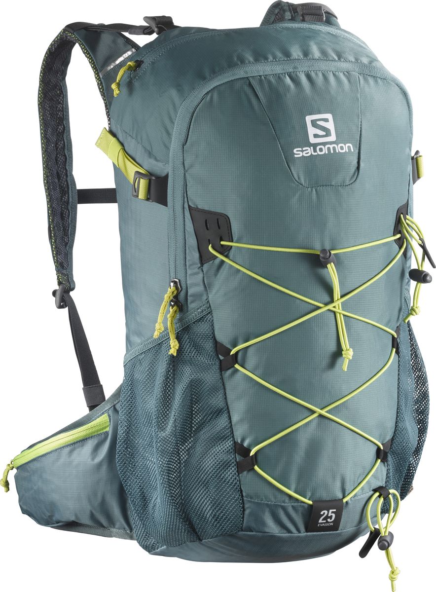 Рюкзак спортивный Salomon Evasion 25, цвет: зеленый, 25 л. L393195001125040 Рюкзак спортивный Salomon Evasion 25, цвет: зеленый, 25 л. L393195001125040Рюкзак Salomon Evasion 25 выполнен из высококачественного полиамида и полиэстера. Рюкзак имеет одно вместительное отделение и закрывается на застежку-молнию. Рюкзак оснащен мягкими удобными лямками, длина которых регулируется с помощью пряжек. На внешней стороне расположены два открытых кармана-сетки. Устойчивый и комфортный рюкзак Evasion 25 имеет фиксаторы для палок и другого снаряжения, необходимого во время однодневного похода.
