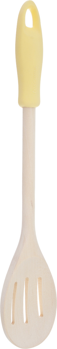 Ложка с отверстиями Tescoma Presto Wood, цвет: бледно-желтый, длина 30 см54 009312 Ложка с отверстиями Tescoma Presto Wood, цвет: бледно-желтый, длина 30 см54 009312Ложка с отверстиями Tescoma Presto Wood изготовлена из экологически чистого материала - качественной березовой древесины, обладающей уникальной текстурой. Элегантная ручка имеет противоскользящую обработку, что дает возможность удобно и комфортно пользоваться ложкой. Такая кухонная принадлежность подходит для всех видов посуды, а также замечательна для посуды с антипригарным покрытием.Ложка с отверстиями Tescoma Presto Wood станет вашим незаменимым помощником на кухне, а также это практичный и необходимый подарок любой хозяйке!Нельзя мыть в посудомоечной машине.Размер рабочей поверхности: 5,5 х 7,8 см. Общая длина ложки: 30 см.