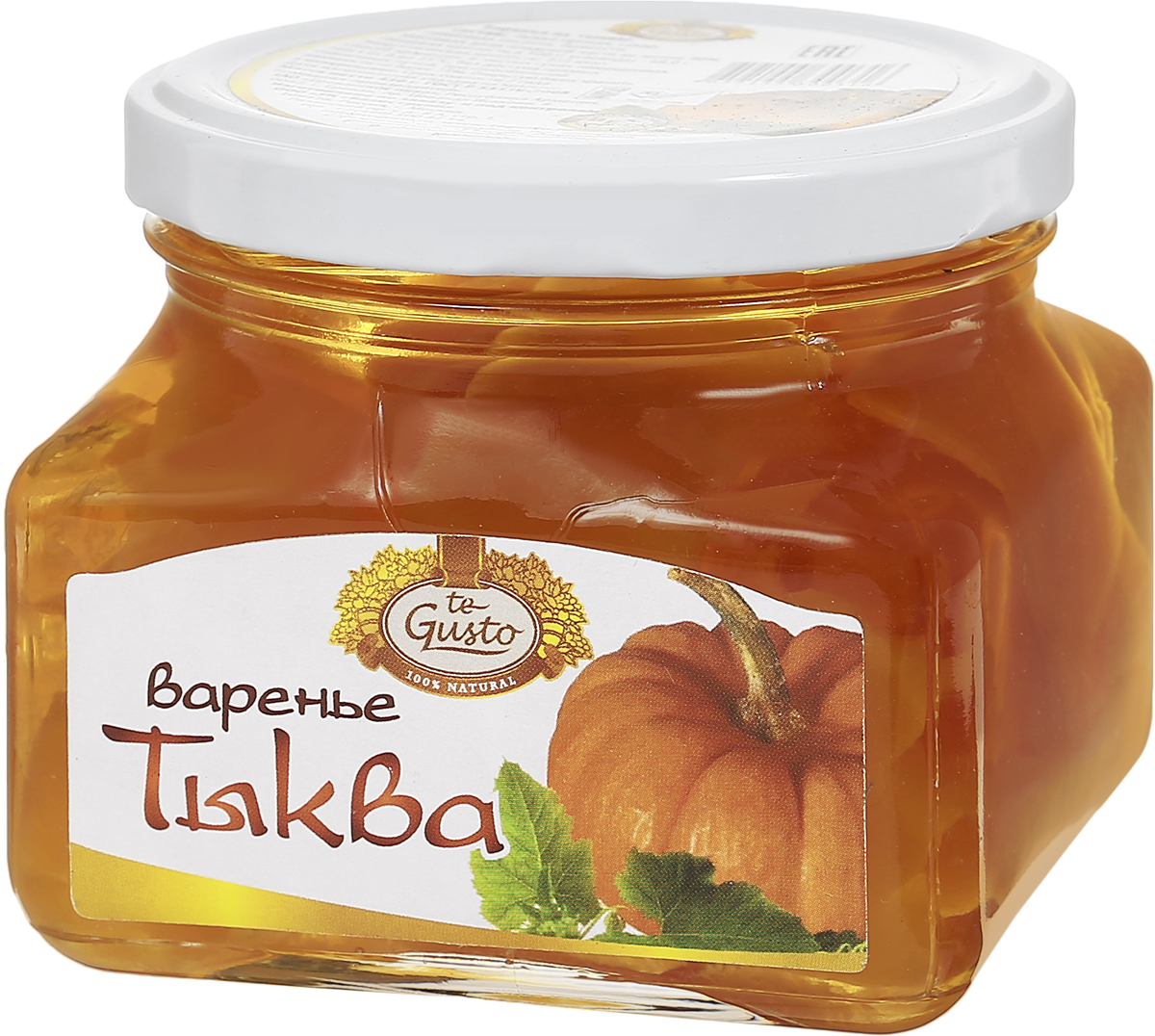 te Gusto Варенье из тыквы, 430 г0120710 te Gusto Варенье из тыквы, 430 г0120710По содержанию целебных веществ тыква превосходит многие другие овощи. В ней имеются сахара, каротин, витамины С, В1, В2, В5, В6, Е, РР и такой редкий витамин Т, способствующий ускорению обменных процессов в организме, витамин К, необходимый для свертывания крови, жиры, белки, углеводы, целлюлоза, пектиновые вещества, минералы, в том числе калий, кальций, железо.По содержанию железа оранжевая тыква заслуживает звания чемпиона среди всех существующих овощей, по этой причине ее хорошо употреблять тем, кто страдает анемией.Пектиновые вещества, обнаруженные в тыкве в большом количестве, способствуют выведению из организма токсических веществ и холестерина.Прежде всего, тыква считается лучшим овощем для диетического питания. Блюда из тыквы рекомендуют включать в рацион для профилактики острых и хронических нефритов и пиелонефритов. Благодаря солям калия, тыква обладает мочегонным действием. Также этот овощ очень полезен людям, страдающим заболеваниями сердечно-сосудистой системы и гипертонией.Уважаемые клиенты! Обращаем ваше внимание, что полный перечень состава продукта представлен на дополнительном изображении.
