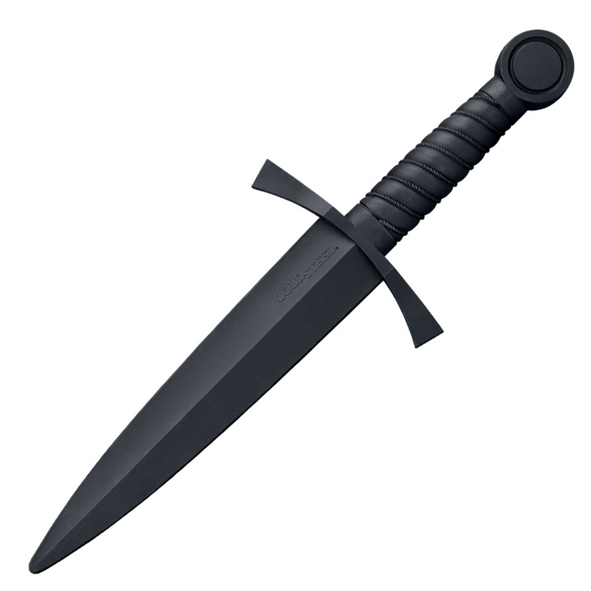 Кинжал тренировочный Cold Steel Medieval, 41,5 смПояс УТ-0000 Кинжал тренировочный Cold Steel Medieval, 41,5 смПояс УТ-0000Оригинальный тренировочный кинжал Medieval производства американской фирмы Cold Steel является одной из самых удачных и многофункциональных моделей кинжалов подобного класса, выпущенных за последнее время. С помощью кинжала Medieval очень удобно вырабатывать навыки как работы с кинжалом, так и его метания. Данная модель очень удачно сбалансирована и позволяет производить прицельные броски на расстояние до 10 метров.Изготовленные из резины Santoprene, клинки данных кинжалов достаточно мягки и позволяют практически исключить вероятность нанесения большинства серьезных телесных повреждений. Однако, при всем при этом, они обладают такой жёсткостью, что способны серьезно повредить лицо или глаза, поэтому каждый раз при использовании тренировочного кинжала Medieval производства Cold Steel настоятельно рекомендуется надевать соответствующую защиту глаз или маску фехтовальщика.Длина: 41,5 см.